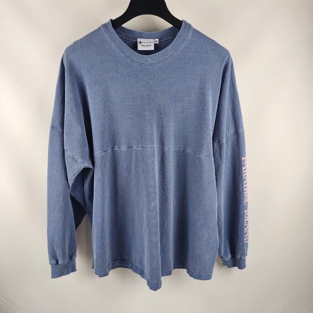 Spirit Jersey Sweatshirt Mens XL MGM Resorts Atlantis Spell Out Logo Blue